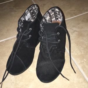 Black Toms booties.